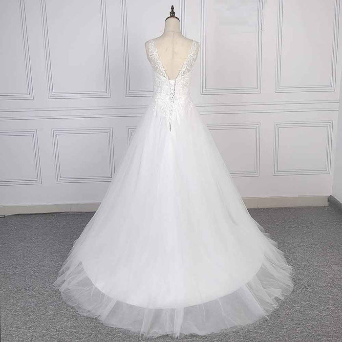 sd-hk Wedding Dresses for Bride with Lace Appliques For Women