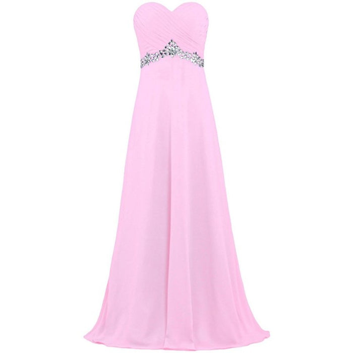 sd-hk Women Chiffon Bridesmaid Dresses Off The Shoulder Formal Wedding Dress