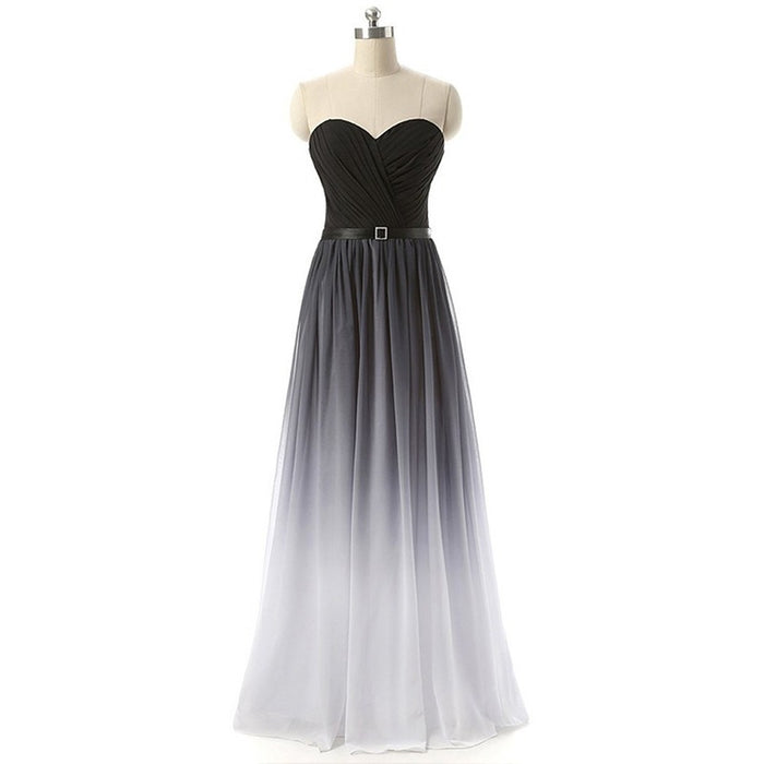 sd-hk Women Evening Maxi Dress Ombre Sleeveless Prom Gowns