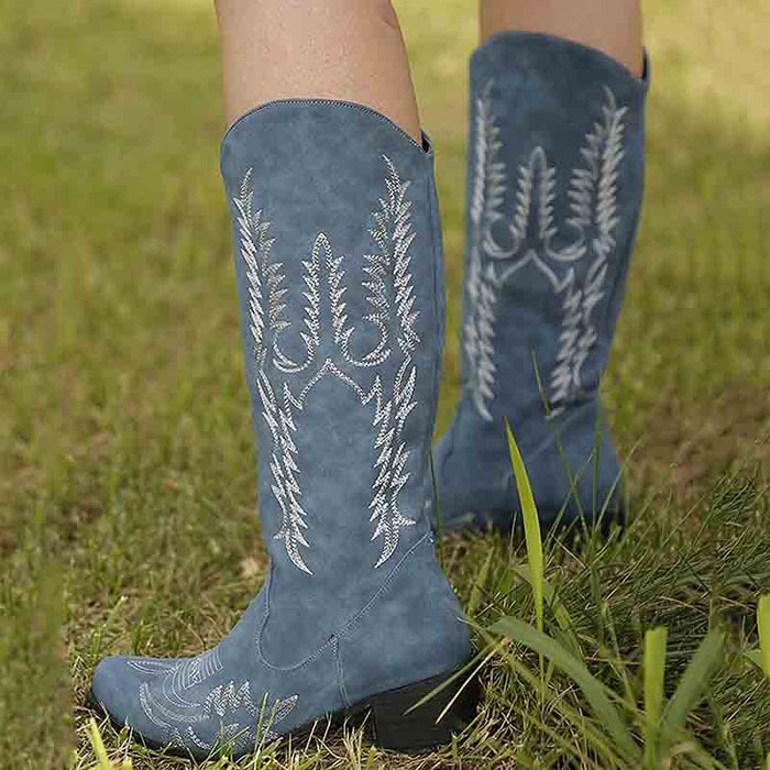 S&Dco Women's Western Cowboy Boots with Floral Design