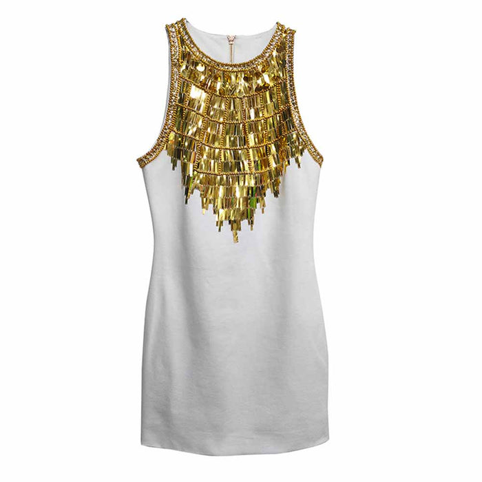 Sequin Mini Dress Gold Metal Pary Sexy Dress