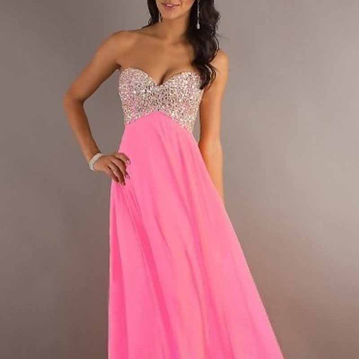 Sequin Top Chiffon Bottom Strapless Bridesmaid Dress 100 Colors Available