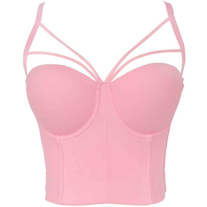 Sexy Cut Cross Strappy Gothic Bustier Tops Caged Cropped Top
