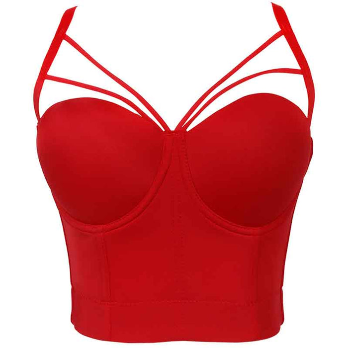 Sexy Cut Cross Strappy Gothic Bustier Tops Caged Cropped Top