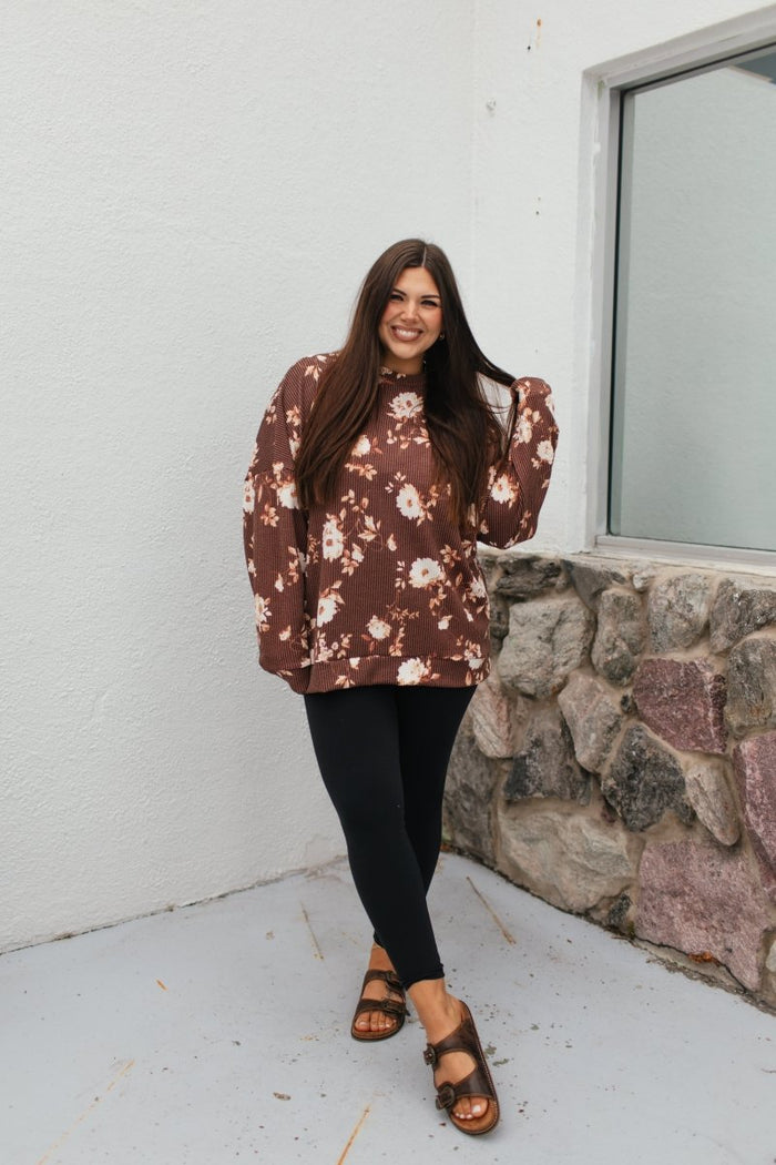 Sierra Pullover In Brown - Reg & Curvy - Macoma Boutique120 Long Sleeve