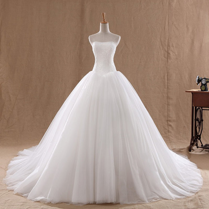 Simple Style Off The Shoulder Wedding Dresses Lace Plus Size Bridal Gowns
