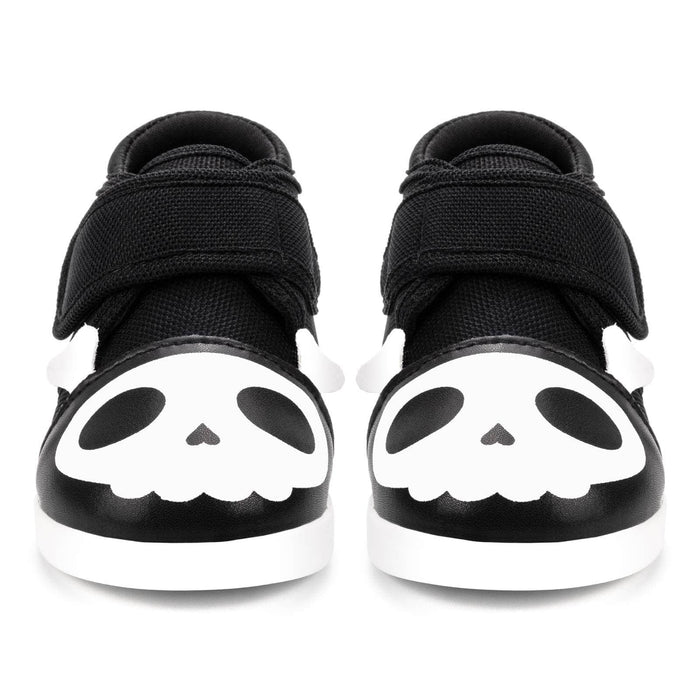 Skull & Crossbones Pirate Toddler Shoes | Black/White Squeaky Shoes ikiki® Shoes