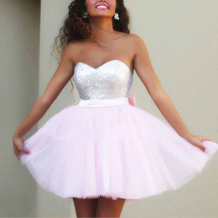 Sleeveless Sequin Sweetheart Wedding Dresses Short Mini Beach Bridal Gowns