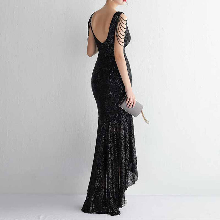 Sleeveless V Neck High-Low Design Women’s Formal Dresses for Special Occasions