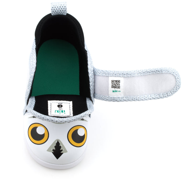 Snowy Owl Squeaky Toddler Shoes for Boys and Girls V2 | Sparkly White