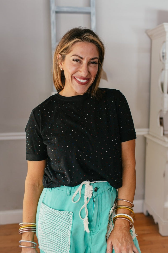 Starry Night Top - Reg & Curvy - Macoma Boutique100 Short Sleeve