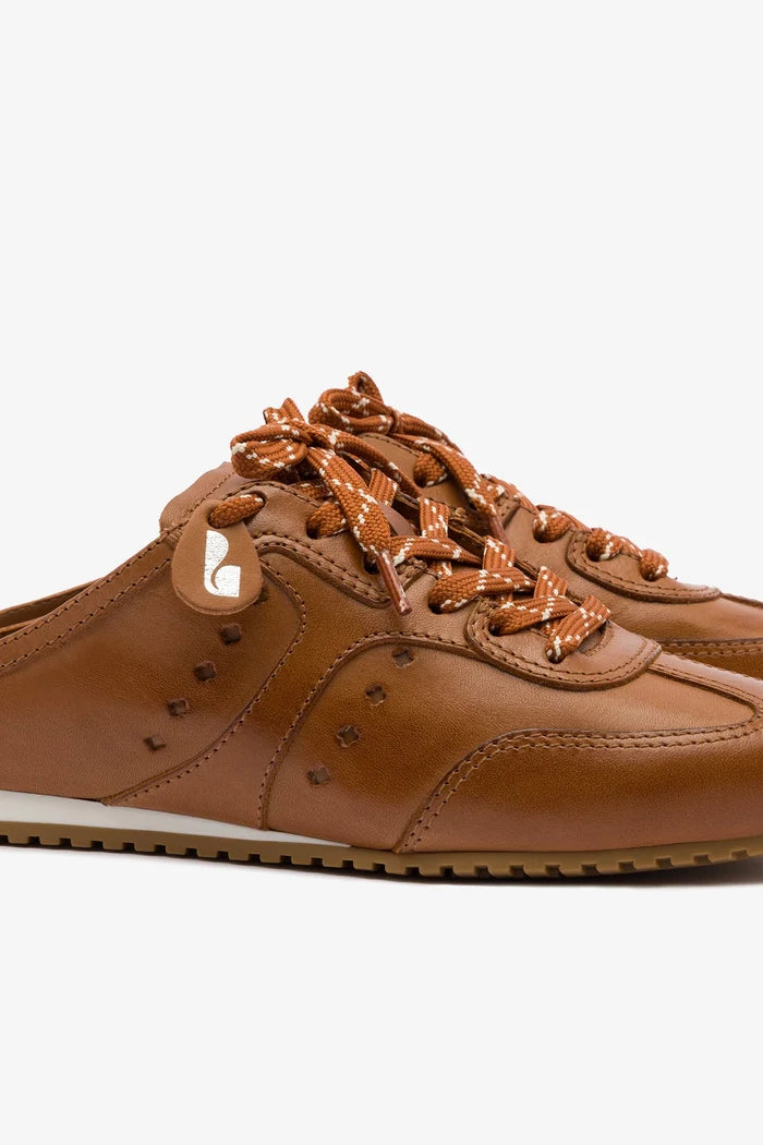 Stella Mule In Caramel Leather Sneaker Larroudé