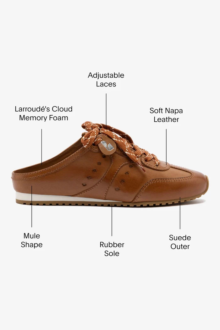 Stella Mule In Caramel Leather Sneaker Larroudé