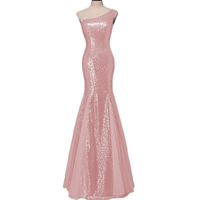 Strapless Sequin Prom Dress Wedding Ball Gowns Floor-Length Evening Maxi Dress
