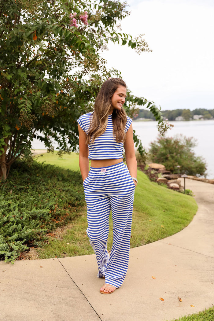 Stripe Baby Tee - Blueberry