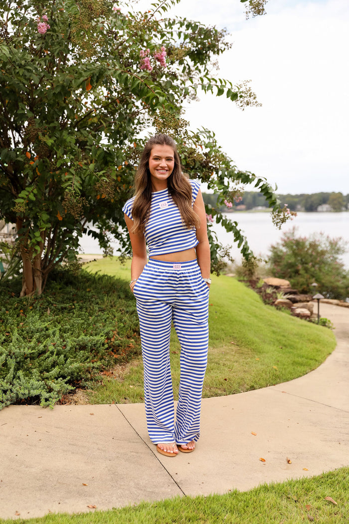 Stripe Baby Tee - Blueberry