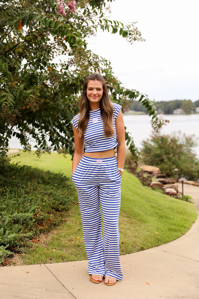 Stripe Baby Tee - Blueberry