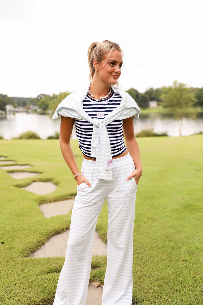Stripe Baby Tee - Navy