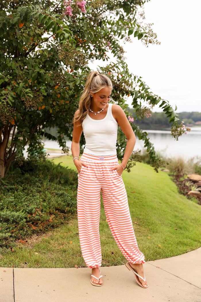 Stripe Jogger Pant - Peach Fuzz