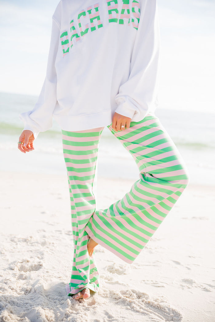 Stripe Wide Leg Pant  - Palm Pink