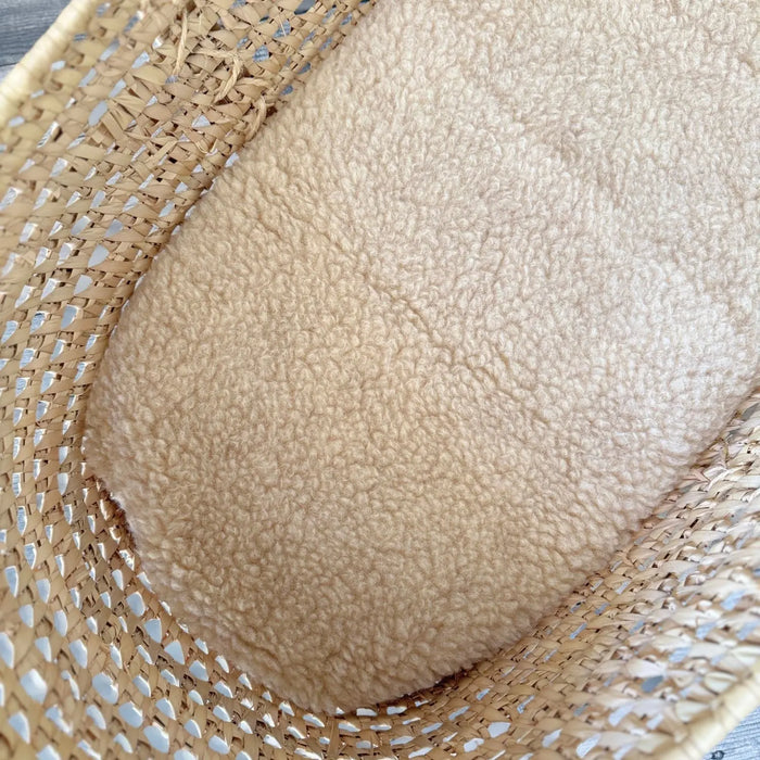Surmatelas fin couffin en laine vierge Sassoupi - Beige