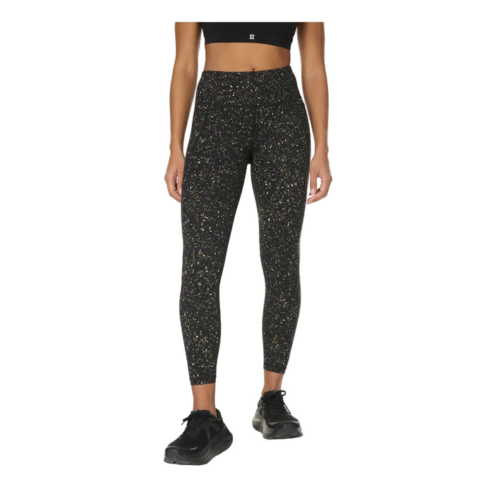 Sweaty Betty Power 7/8 Workout Leggings in Green Ditsy/Terrain Print SS26