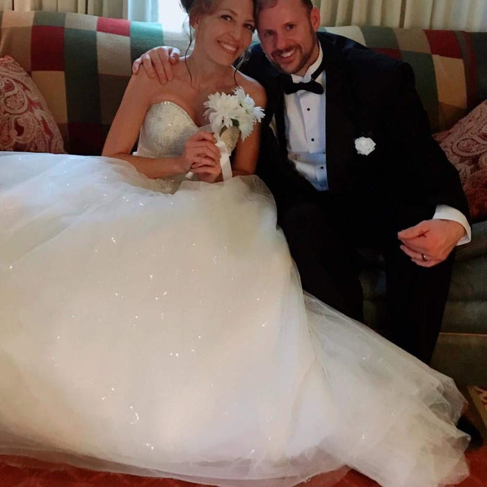 Sweetheart Beaded Corset Bodice Classic Tulle Wedding Dress