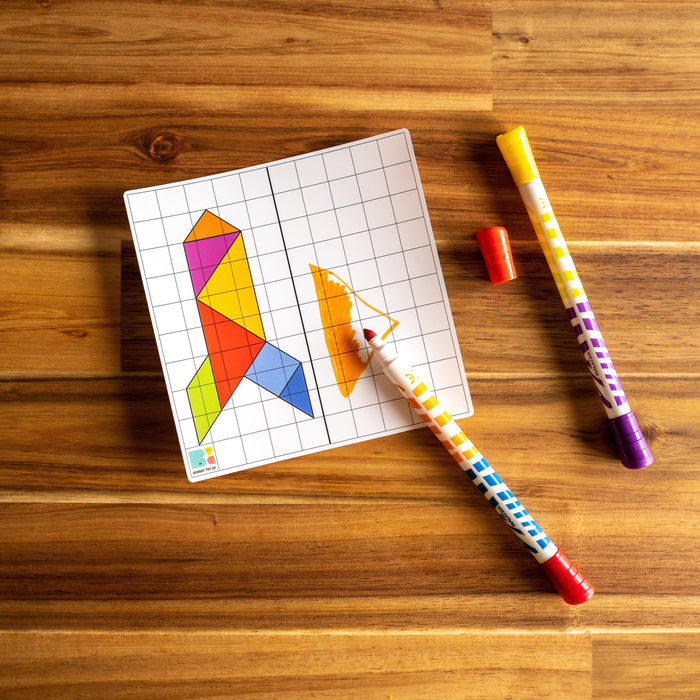 Tangram Board Game | Washable and Reusable Mat - Bombay Toy Company