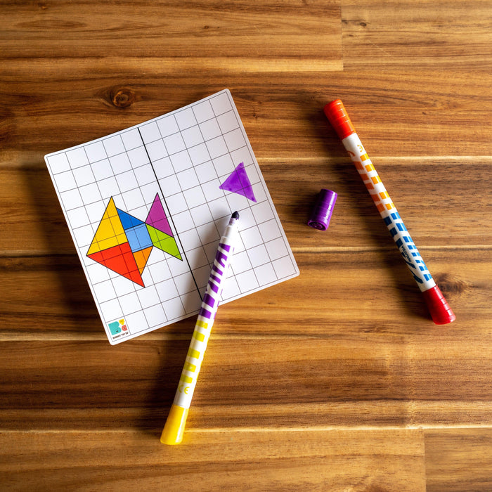 Tangram Board Game | Washable and Reusable Mat - Bombay Toy Company