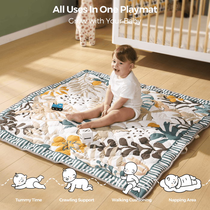 Tapis de jeu portable pour bébé - Vert forêt