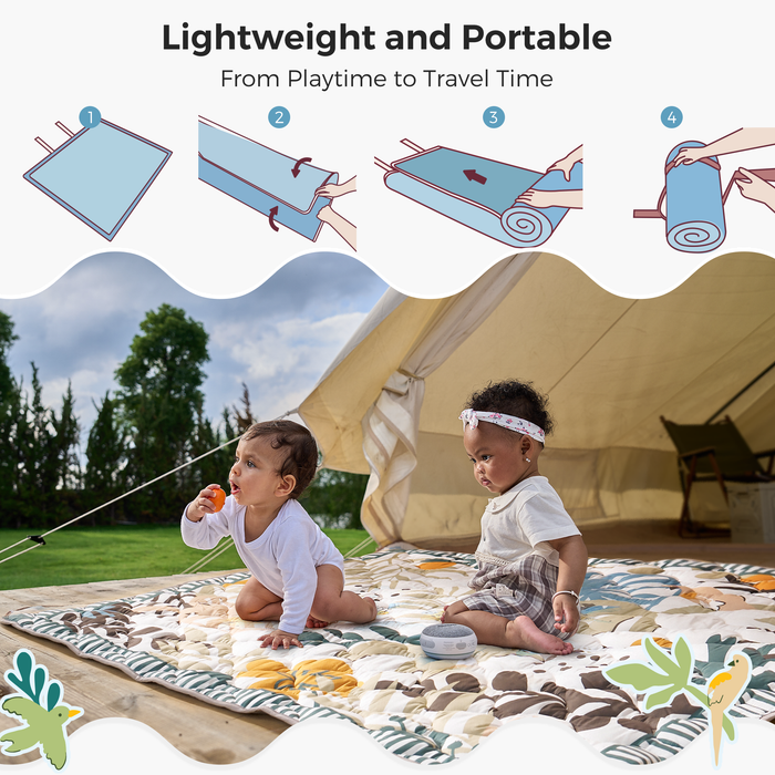 Tapis de jeu portable pour bébé - Vert forêt