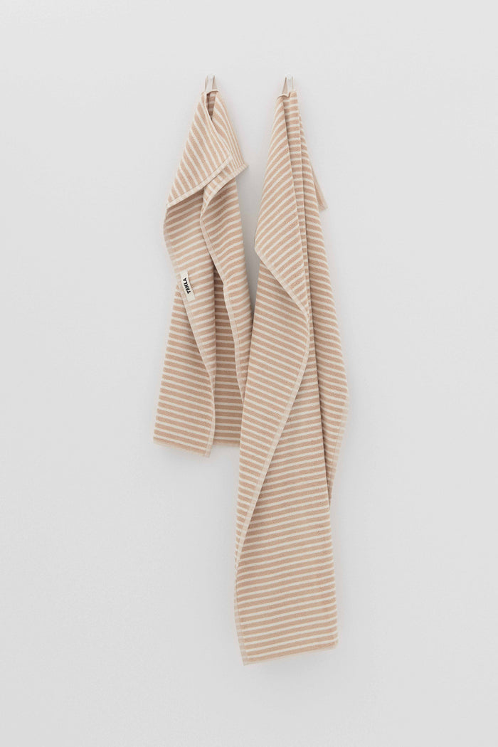 Terry Bath Towel Ivory Stripe