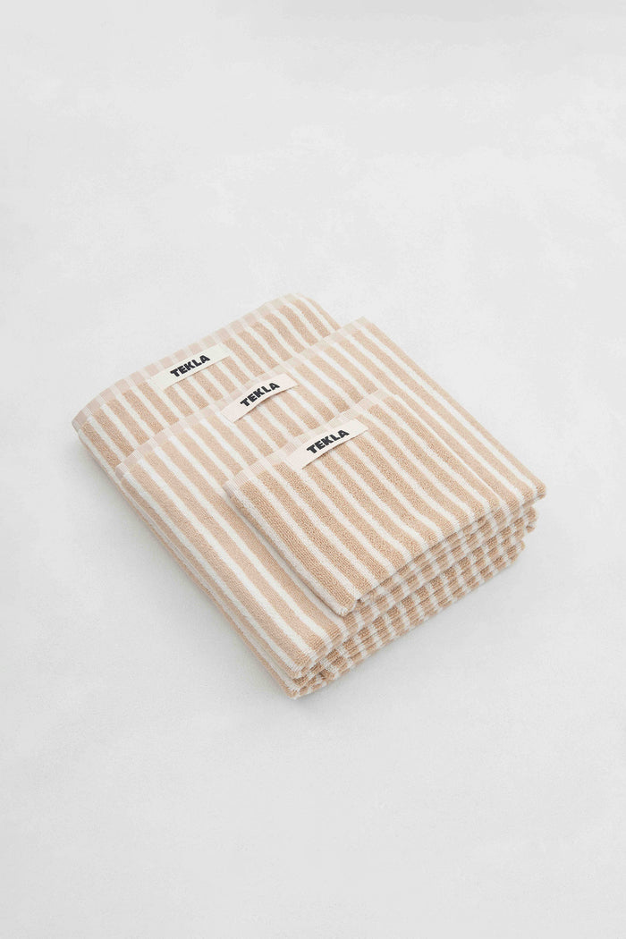 Terry Washcloth Ivory Stripe