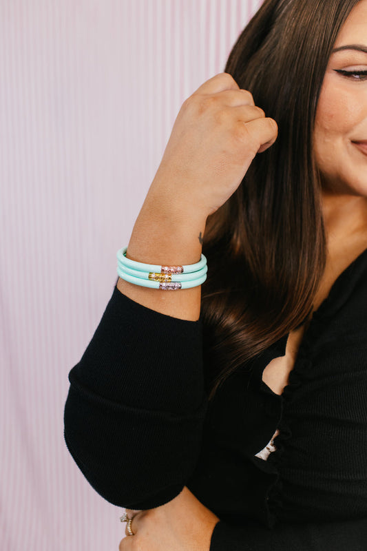 Three Kings All Weather Bangles In Mint