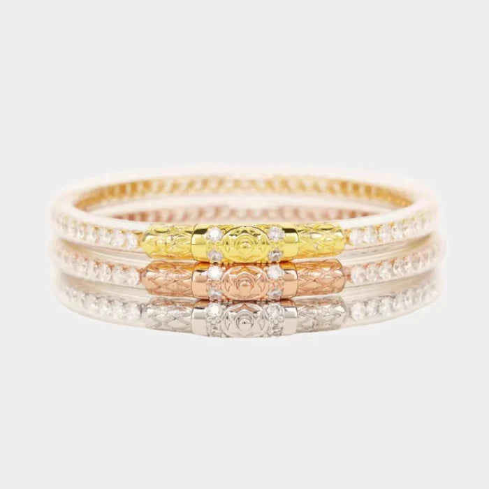 Three Queens All Weather Bangles In Clear Crystal - Macoma Boutique310 Accessories/Jewelry