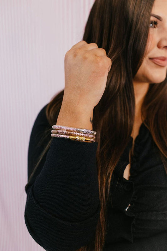 Three Queens All Weather Bangles In Petal Pink - Macoma Boutique310 Accessories/Jewelry