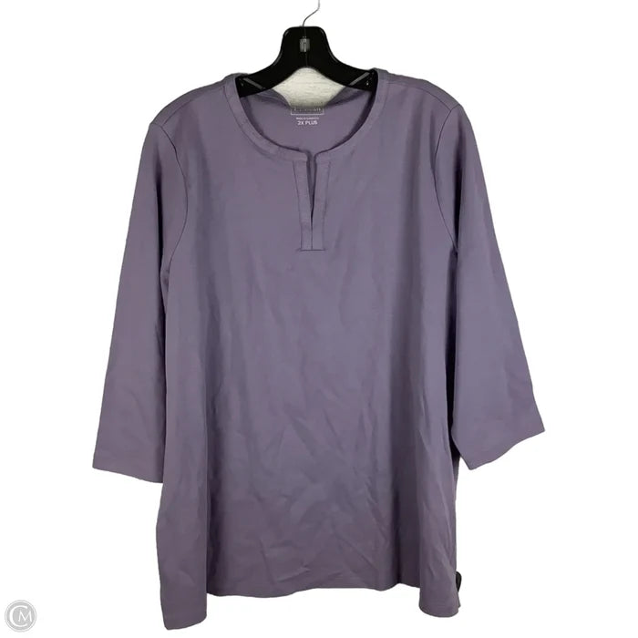 Top Long Sleeve Basic By L.l. Bean In Purple, Size: 2x