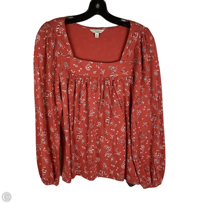 Top Long Sleeve By Lucky Brand In Orange, Size: S