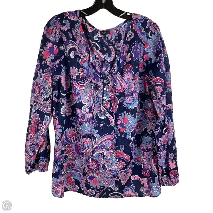 Top Long Sleeve By Talbots In Purple, Size: 2x
