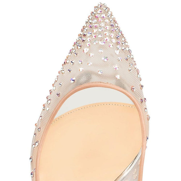 Tucomosi Women Wedding shoes Point Toe Sequin Stiletto