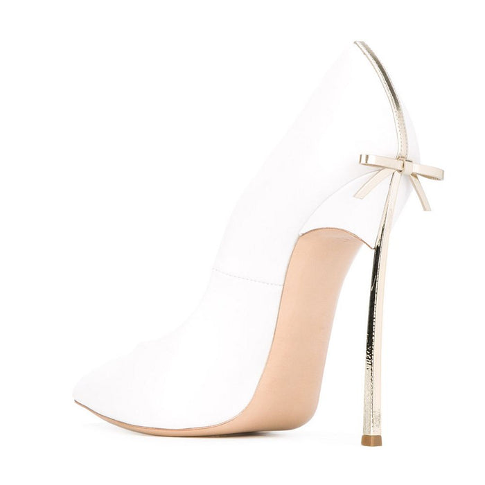 Tucomosi Women Wedding Shoes Point Toe Stiletto with Bow