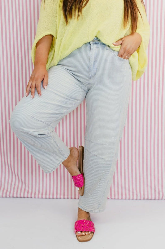 Vervet Coastal Splash Barrel Jeans - Macoma Boutique170 Denim