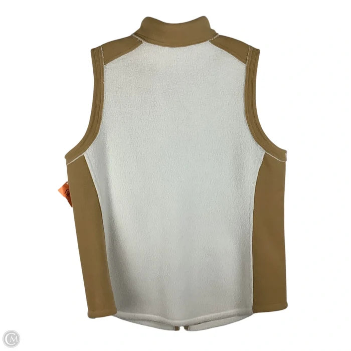 Vest Faux Fur & Sherpa By Susan Graver In Cream & Tan, Size: L