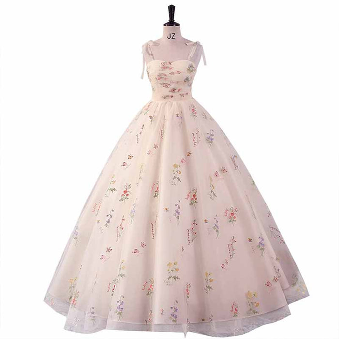 Vintage Sweetheart Embroidery Tulle Prom Dress Ball Gowns