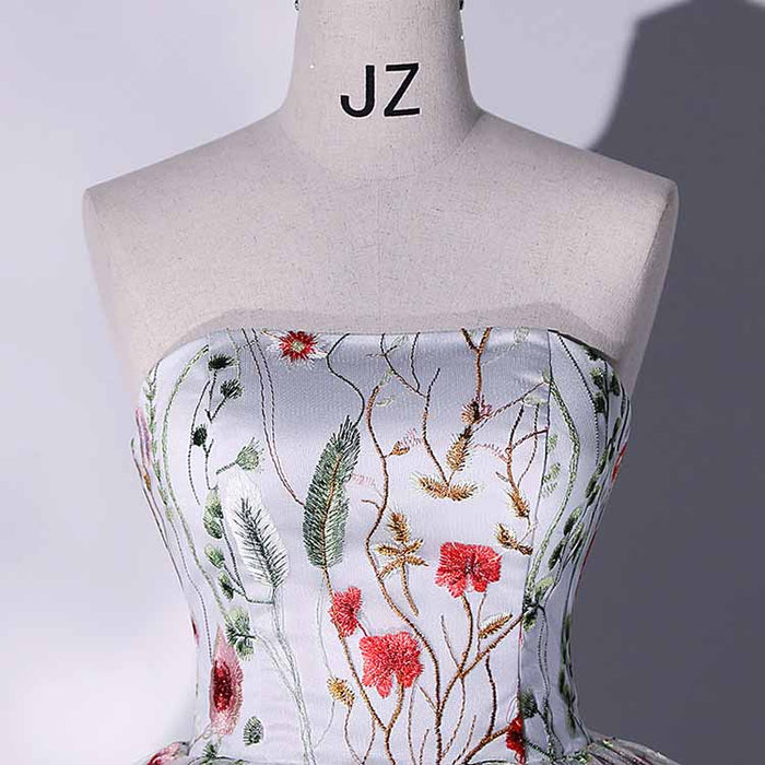 Vintage Sweetheart Embroidery Tulle Prom Dress Ball Gowns