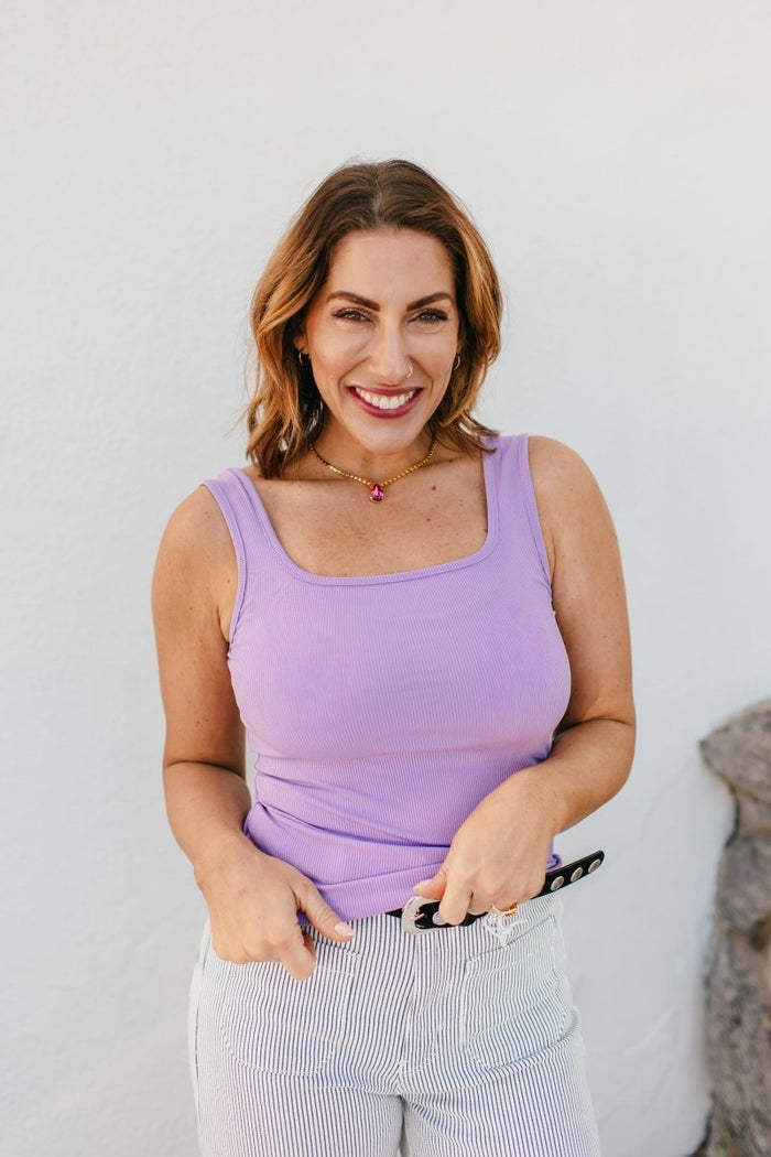 Wear Everywhere Tank Top In Lilac - Reg & Curvy - Macoma Boutique110 Tanks