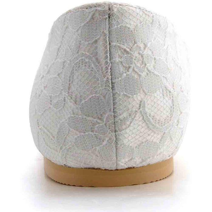 Elegant comfortable bridal flats for wedding with lace detailing and a soft sole for all-day wear