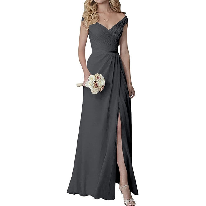 Wedding Guest Dress Slit Long Bridesmaid Dresses Wedding Formal Evening Dress