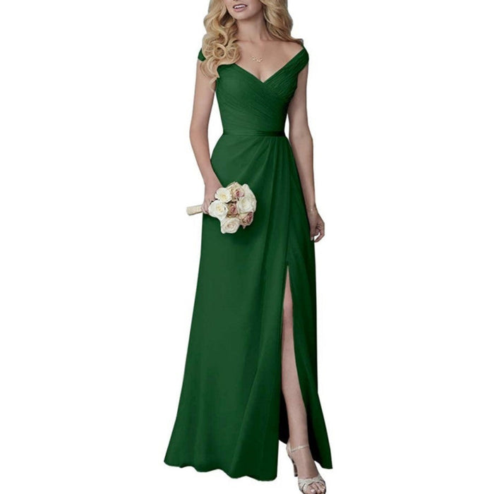Wedding Guest Dress Slit Long Bridesmaid Dresses Wedding Formal Evening Dress
