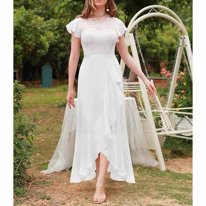 Wedding Guest Gress Evening Dress Long Wedding Dress with Slit Party Cocktail Dress